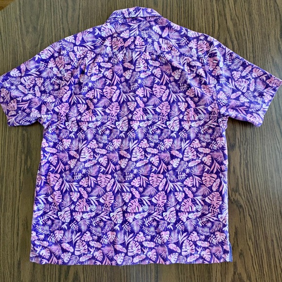 Tommy Bahama IslandZone Monstera Men LRG Purple Pink Silk Poly Coolmax Tropical - Picture 7 of 13